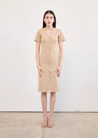 Button Down Dress in Cotton & Elastane