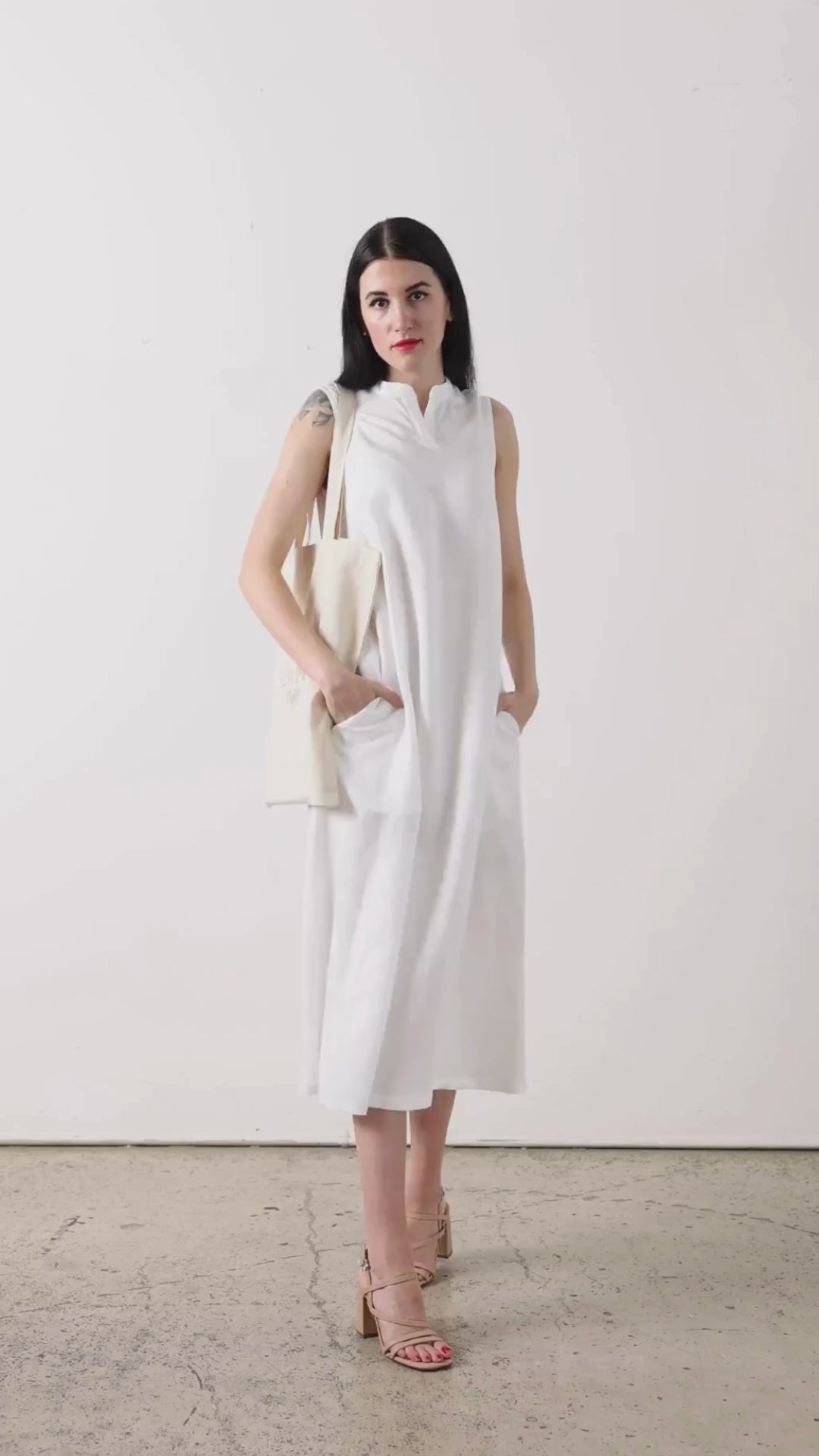 A-line Midi Dress in TENCEL™ & Linen